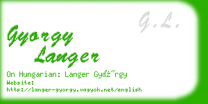 gyorgy langer business card